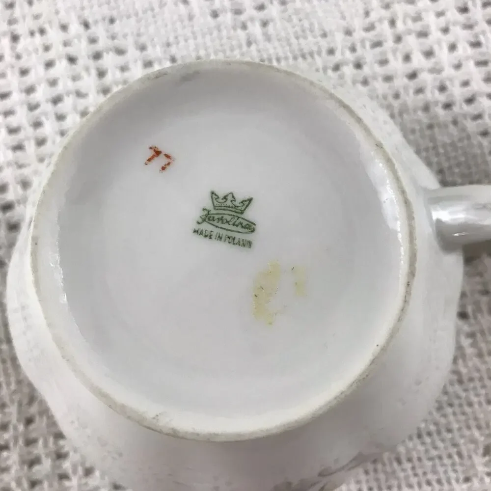 Rose Creamer Pitcher Vintage Jarolina Karolina Favolina China Pink Floral Poland